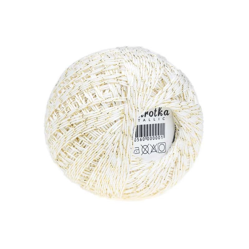 Kordonek Opus Natura Stokrotka Biały Ze Złotą Nitką, Metallic, Na Śnieżynki