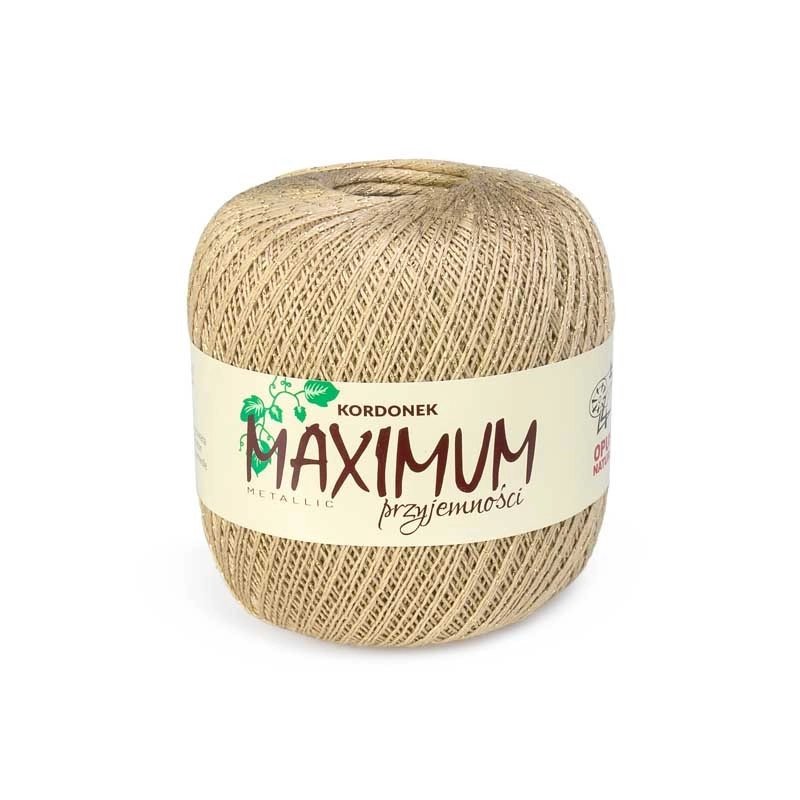Kordonek Opus Natura Maximum Metallic Nr 1777 Beżowy Ze Złotą Nitką, 100G
