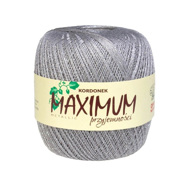 Kordonek Opus Natura Maximum Metallic Nr 1815 Srebrny Ze Srebrną Nitką 100G