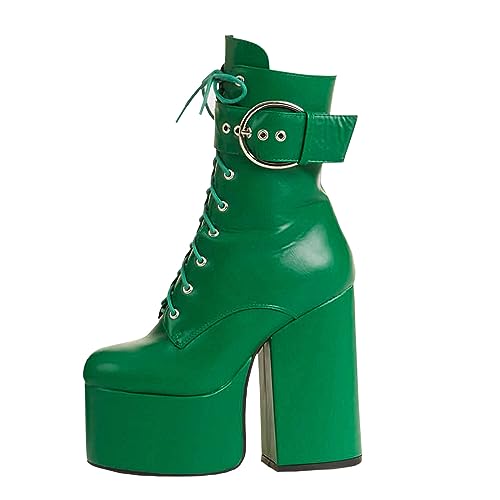 Lamoda Damskie botki Oneshot, Zielony Pu, 39 EU