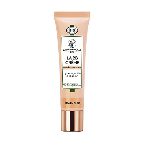 La Provençale Bio - Certyfikowany organiczny krem świetlny BB - Krem nawilżający - Organiczna Oliwa z oliwek AOP Provence - Dla wszystkich rodzajów skóry - Odcień : Średni - 30 ml