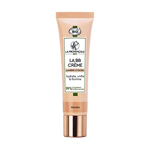 La Provençale Bio - Certyfikowany organiczny krem świetlny BB - Krem nawilżający - Organiczna Oliwa z oliwek AOP Provence - Dla wszystkich rodzajów skóry - Odcień : Średni - 30 ml