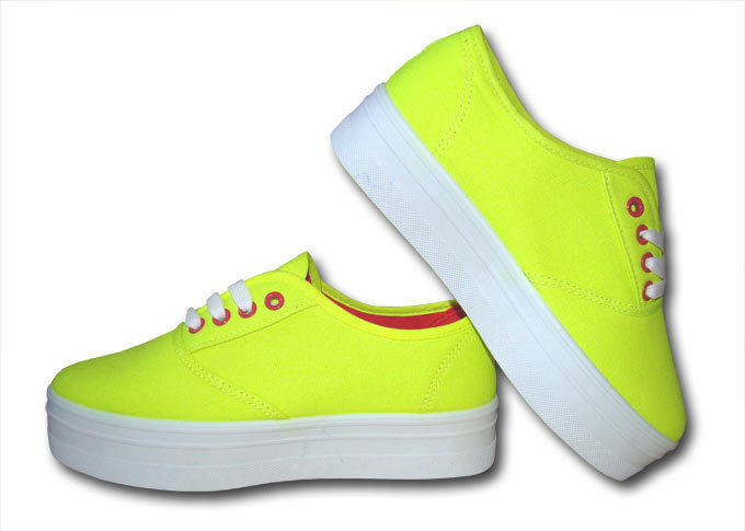 Beppi 2141951 tenisówki damskie trampki na grubej podeszwie neon r.40