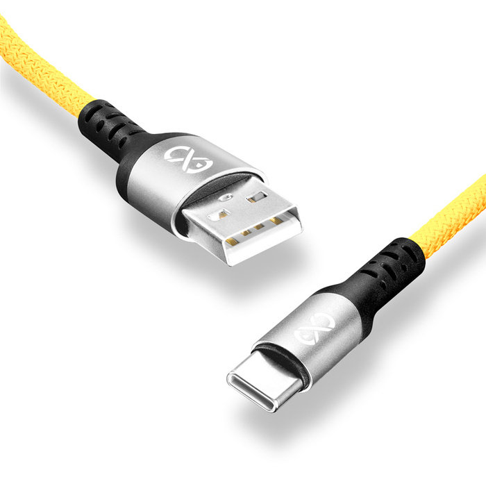 Kabel USB - USB-C eXc BRAID 1.2m, neon żółty