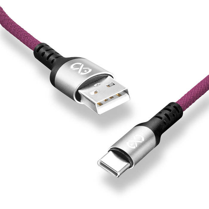 Kabel USB - USB-C eXc BRAID 1.2m, fioletowy