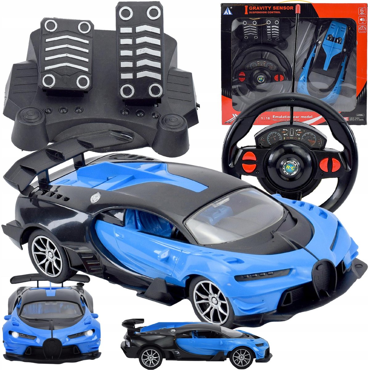 Duży Zdalnie Sterowany Samochód Auto Rc Na Pilot Pilota Światła Zestaw