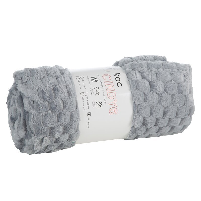 ﻿Koc FLANO z efektem 3D srebro 170x210 miękki kocyk