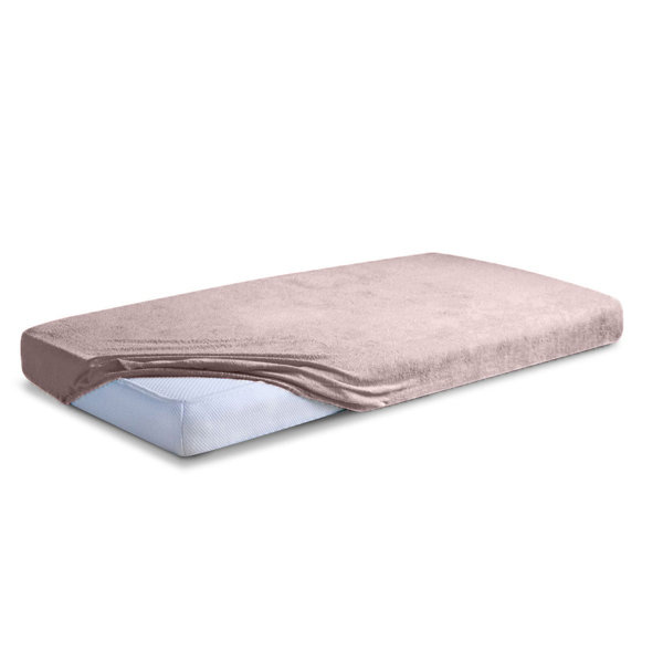 Prześcieradło frotte z gumką 160x200 różowe pudrowe Classic