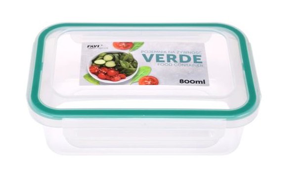 Pojemnik Prostokątny Do Przechowywania Żywności 800 Ml 0,8 L Verde Hermetyczny Szczelny Z Uszczelką 4 Klipsy