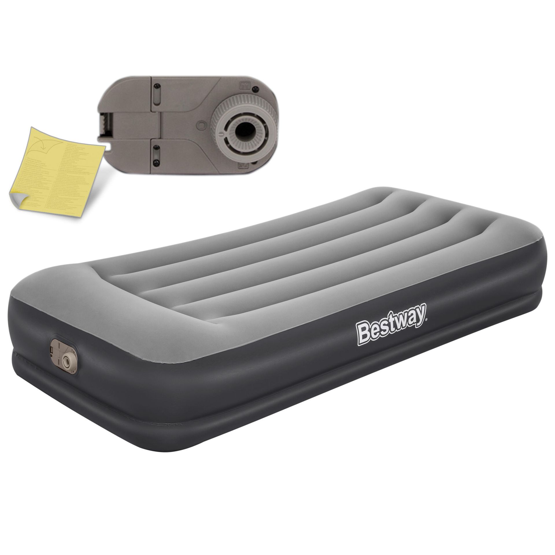 MATERAC DMUCHANY JEDNOOSOBOWY Z POMPKĄ ELEKTRYCZNĄ 191 X 97 X 36 CM BESTWAY 67723
