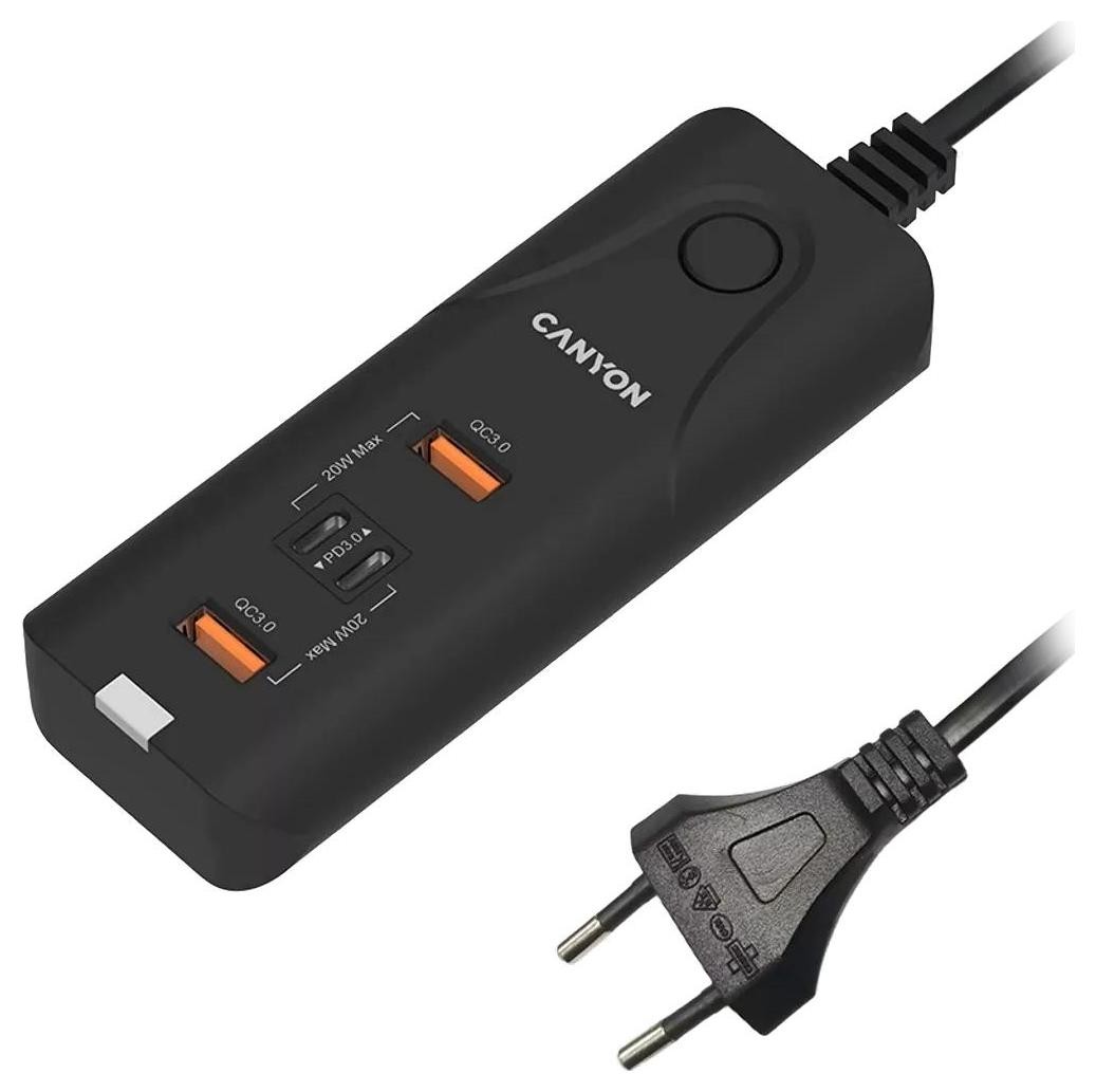 Canyon H-10 PD 20W QC 3.0 18W 2x USB-A 2x USB-C Czarna