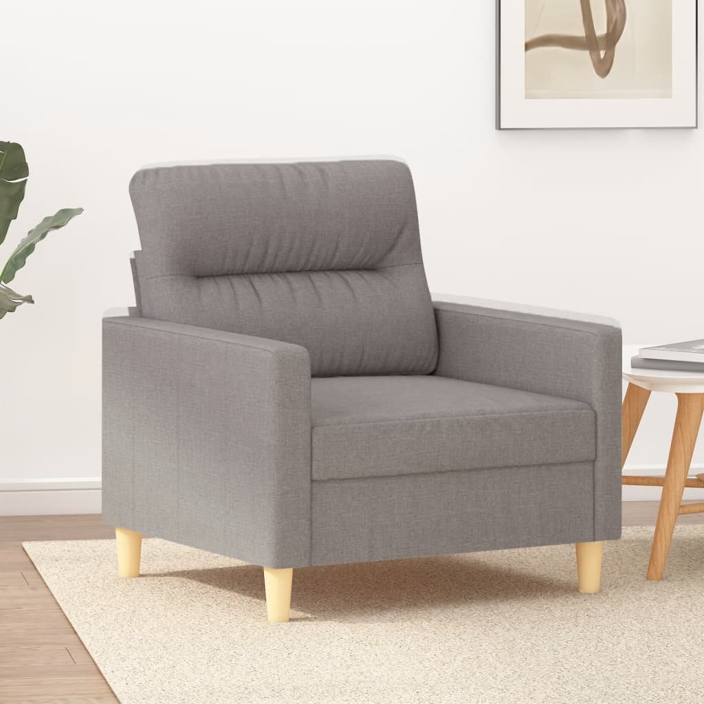 vidaXL Fotel, taupe, 60 cm, obity tkaniną