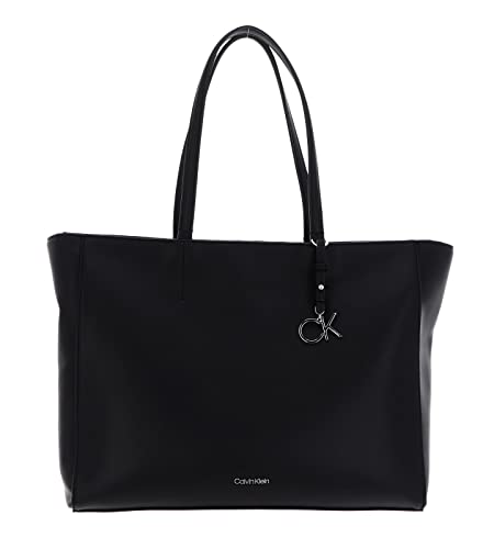 Calvin Klein Torba Tote Bag Damska Ck Must Shopper Medium z Zipkiem, Czarny (Ck Black), Czarny (Ck Black), Jeden rozmiar, Czarny