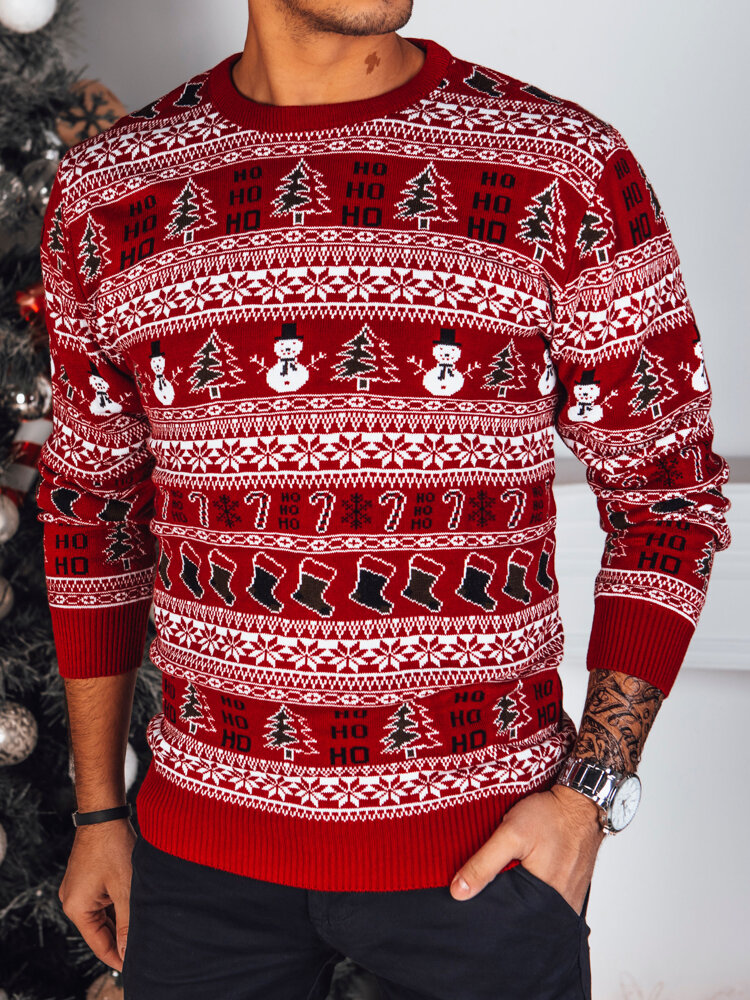 Sweter męski świąteczny czerwony Dstreet WX2164