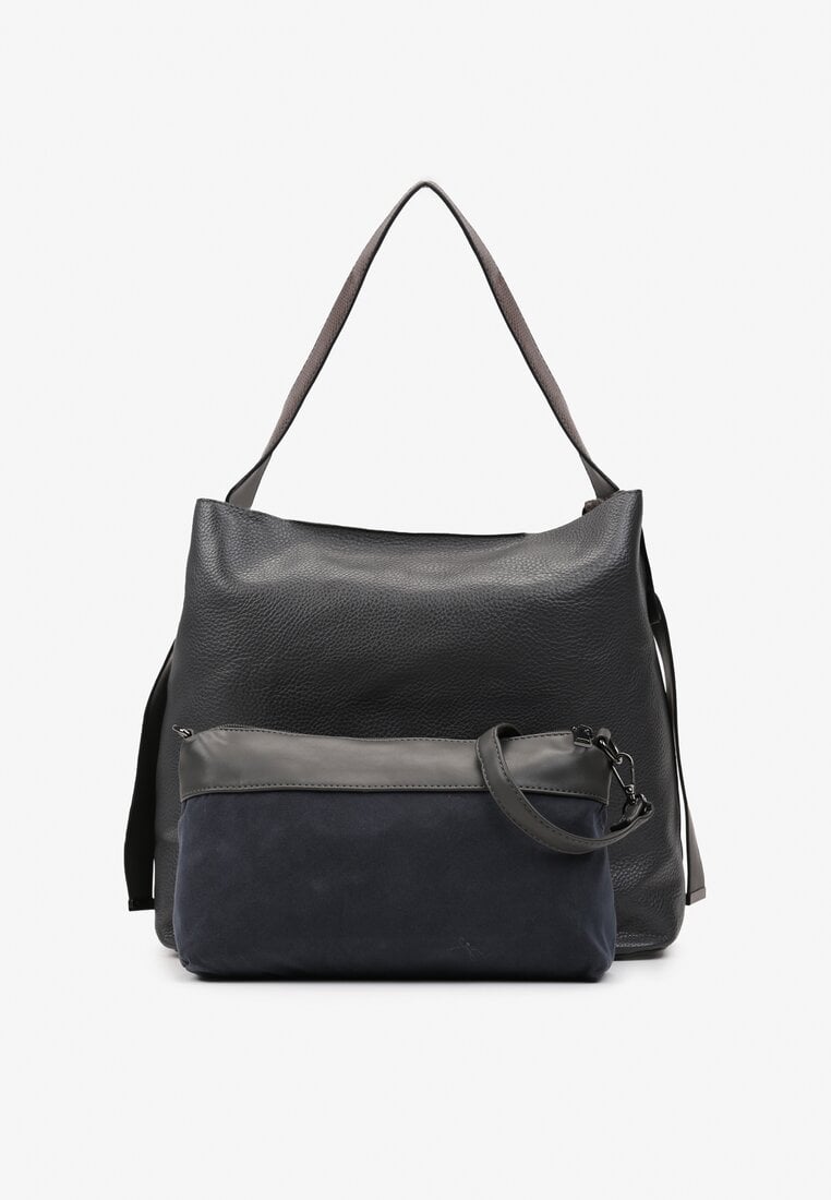 Ciemnoszara Duża Torebka Shopper z Rączką Bersena