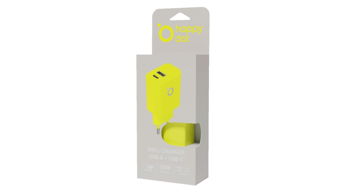 HappyDot Ładowarka sieciowa 20W limonkowy