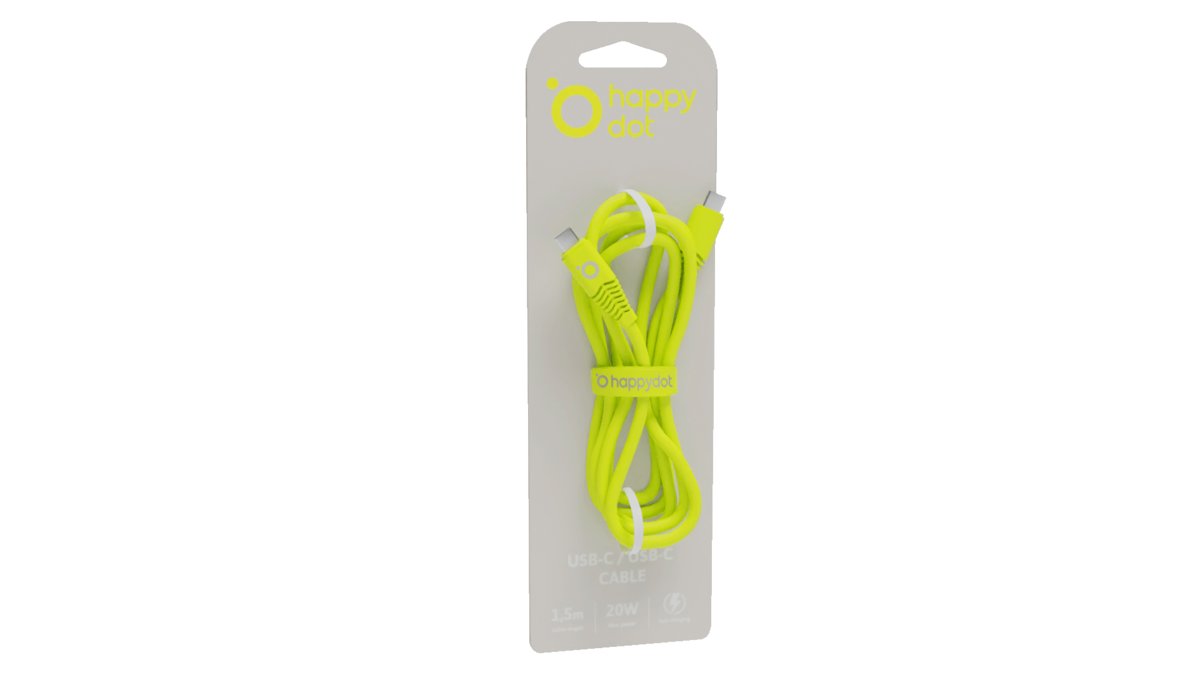 HappyDot Kabel USB-C 20W limonkowy