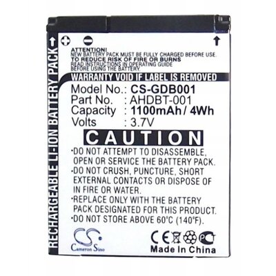 Cameron Sino GoPro HD Hero AHDBT-001 1100mAh 4.07Wh Li-Ion 3.7V Cameron Sino)