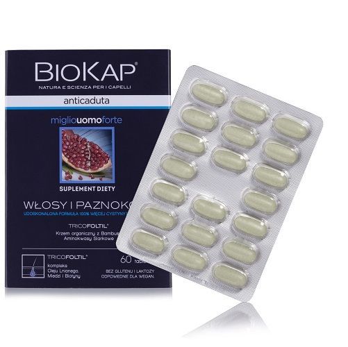 BIOKAP Anticaduta Tabletki przeciw wypadaniu włosów dla mężczyzn, 60 tabletek