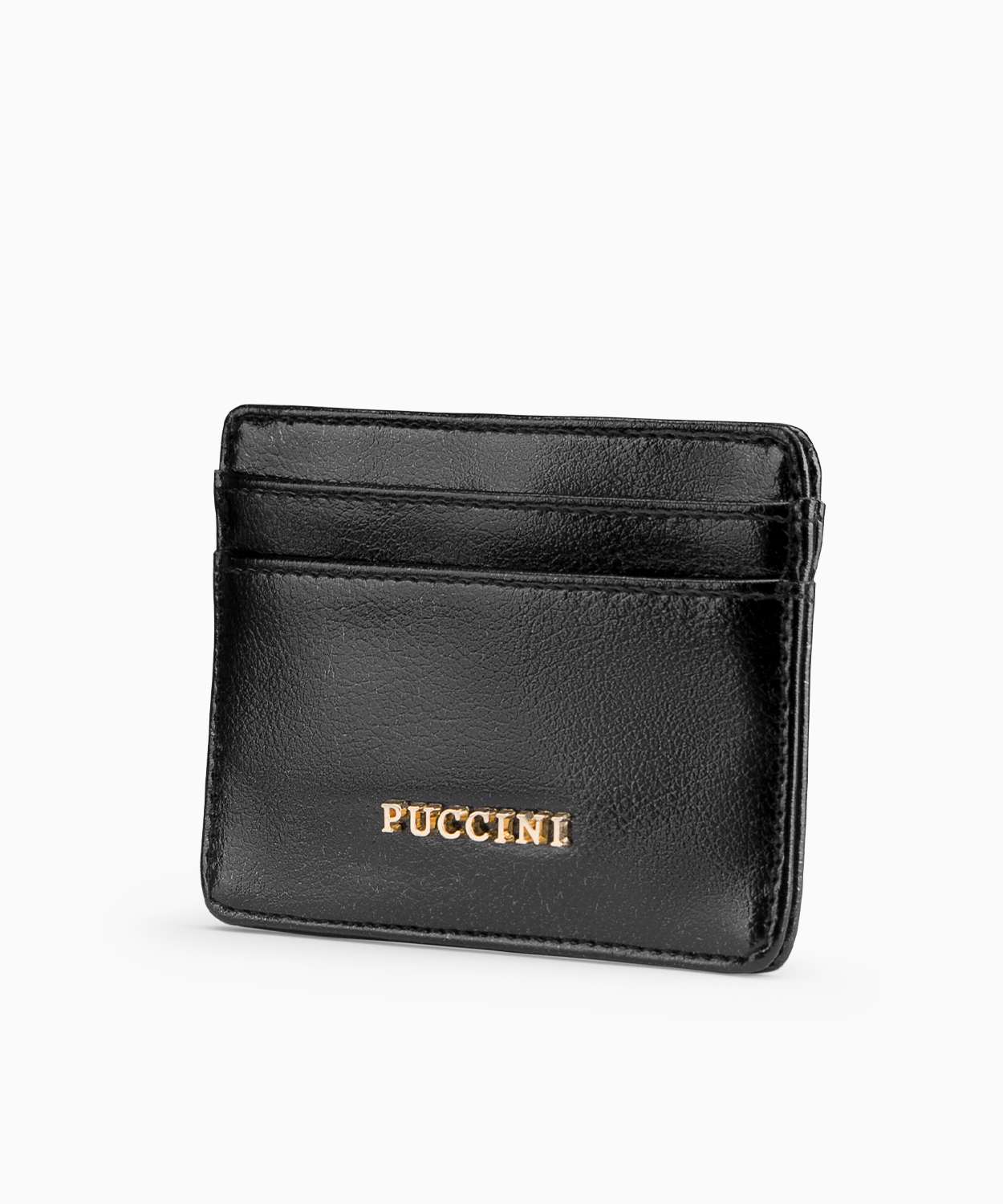 PUCCINI Etui na karty ze skóry ekologicznej crocco - czarne