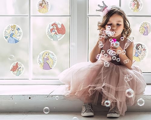 Naklejki na okno Disney - Princess Kindness Bubbles - rozmiar 30 x 30 cm, 2 arkusze - pokój dziecięcy, pokój dziecięcy, naklejka na okno, obraz na okno