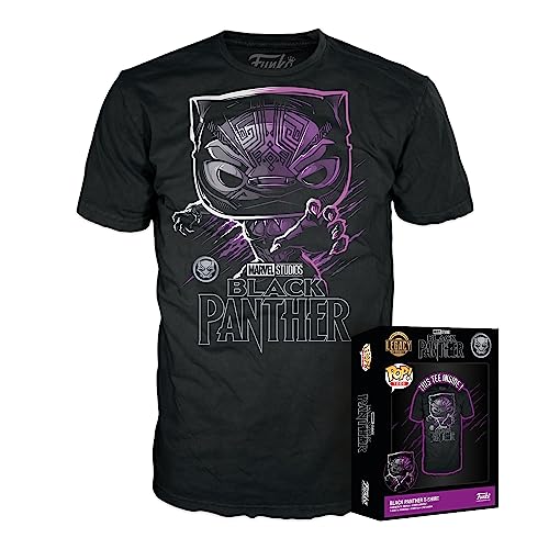 Funko Koszulka w pudełku: Marvel - czarna pantera - mała - (S) - koszulka - ubrania - pomysł na prezent - top z krótkim rękawem dla dorosłych unisex mężczyzn i kobiet - oficjalny towar - fanów filmów