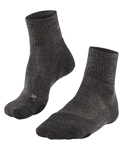 FALKE Mężczyźni Skarpety do wędrówek TK2 Explore Wool Short M SSO Wełna Dziewicza przeciw pęcherzom grube 1 Para, Szary (Smog 3150), 39-41