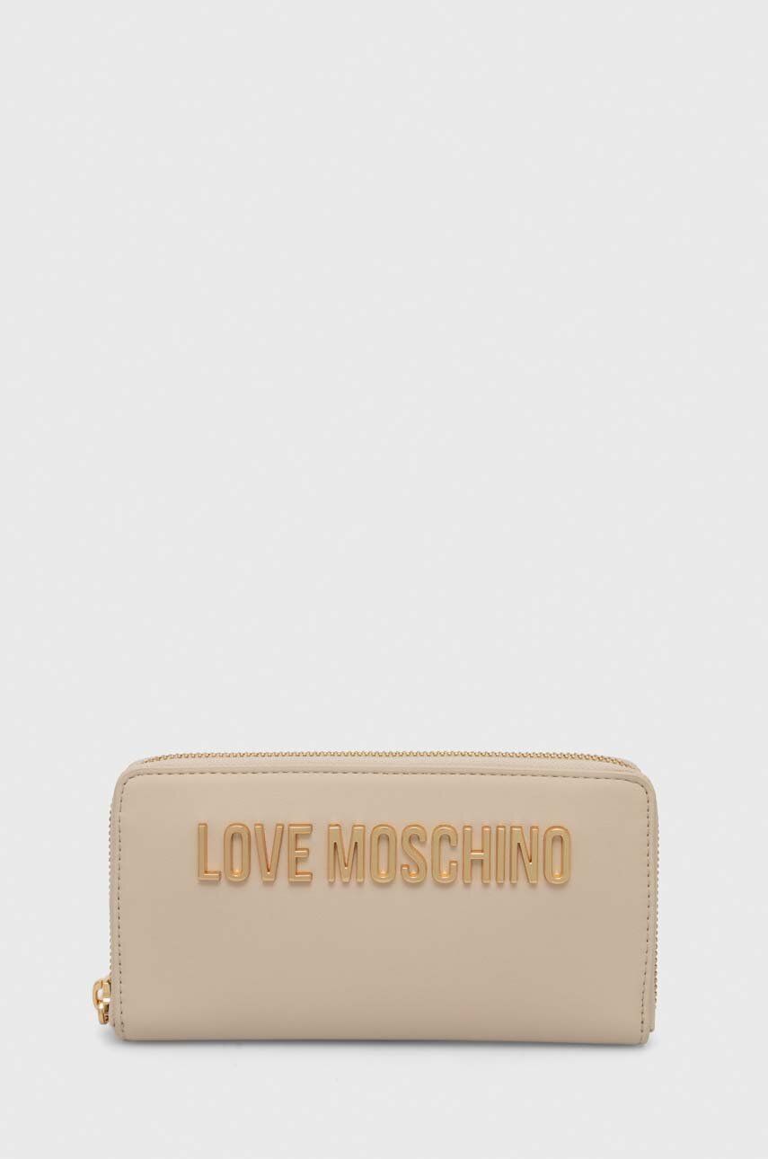 Love Moschino portfel damski kolor beżowy