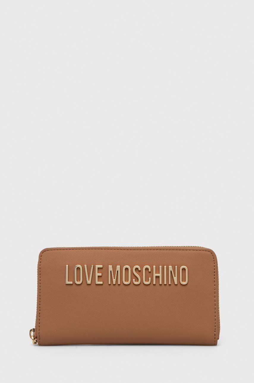 Love Moschino portfel damski kolor brązowy