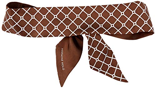 Hermine Hold Hermine Jedwabny Szalik, BROWN-WHITE