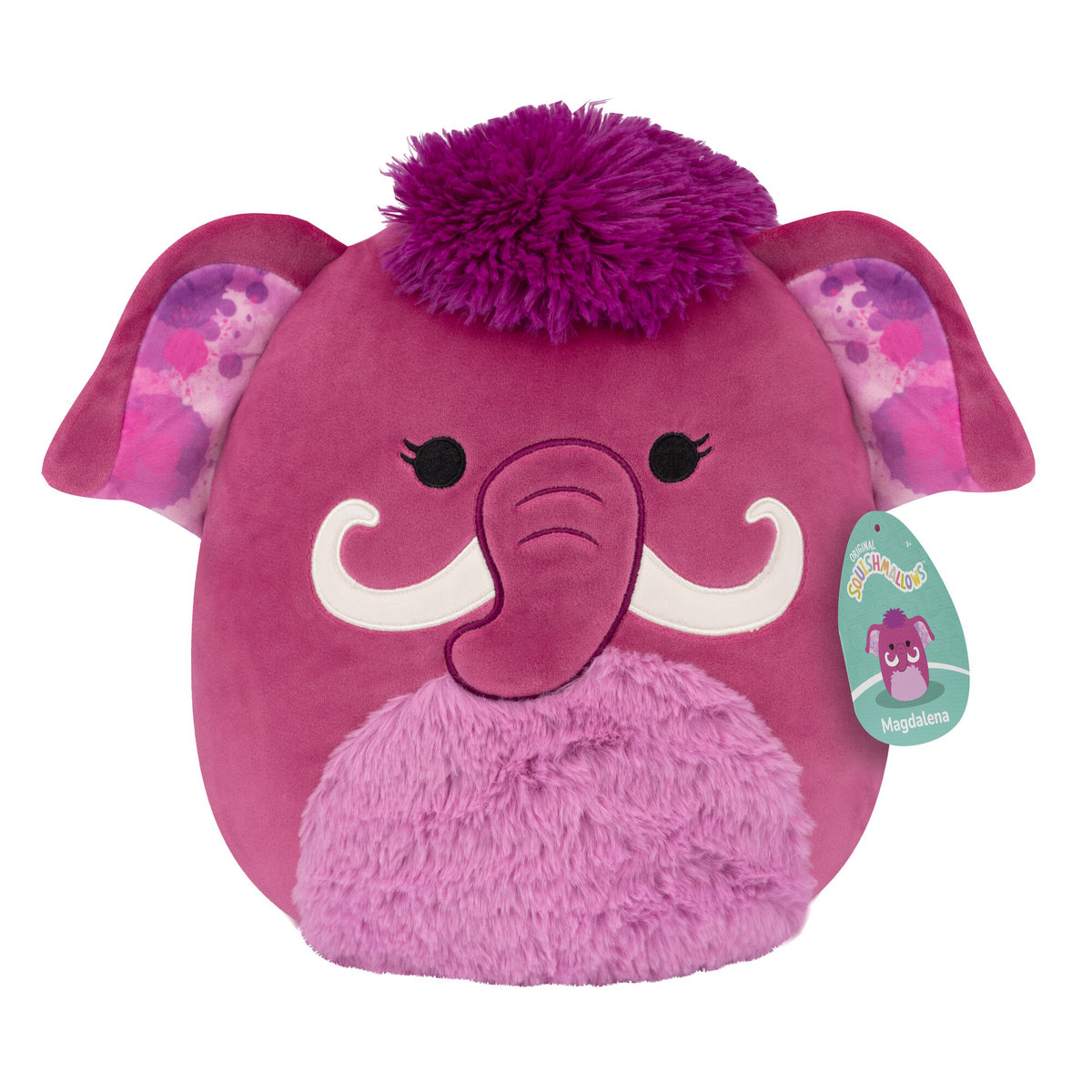Squishmallows Wersja A Seria 17, Pluszak, 30 cm Magdalena - Magenta Woolly Mammoth