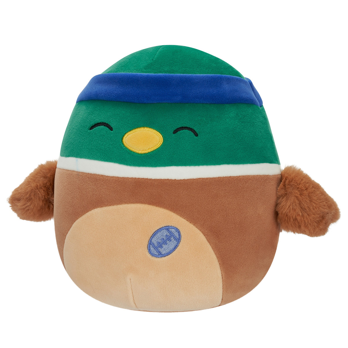 Squishmallows Wersja B Seria 17, Pluszak, 19 cm  Avery - Mallard Duck W/Sweatband and Rugby Ball