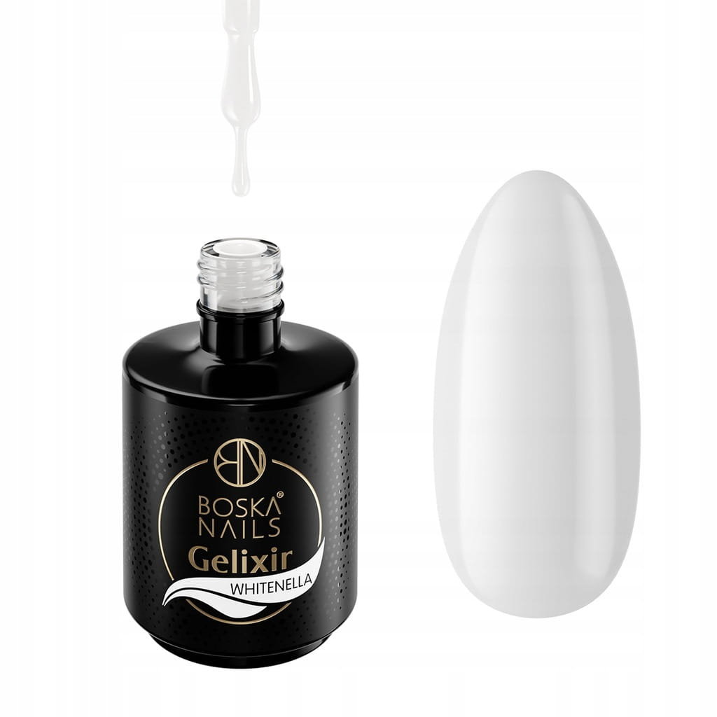 Boska Nails, Gelixir Whitenella, Żel jednofazowy budujący do paznokci w buteleczce z pędzelkiem, 15ml