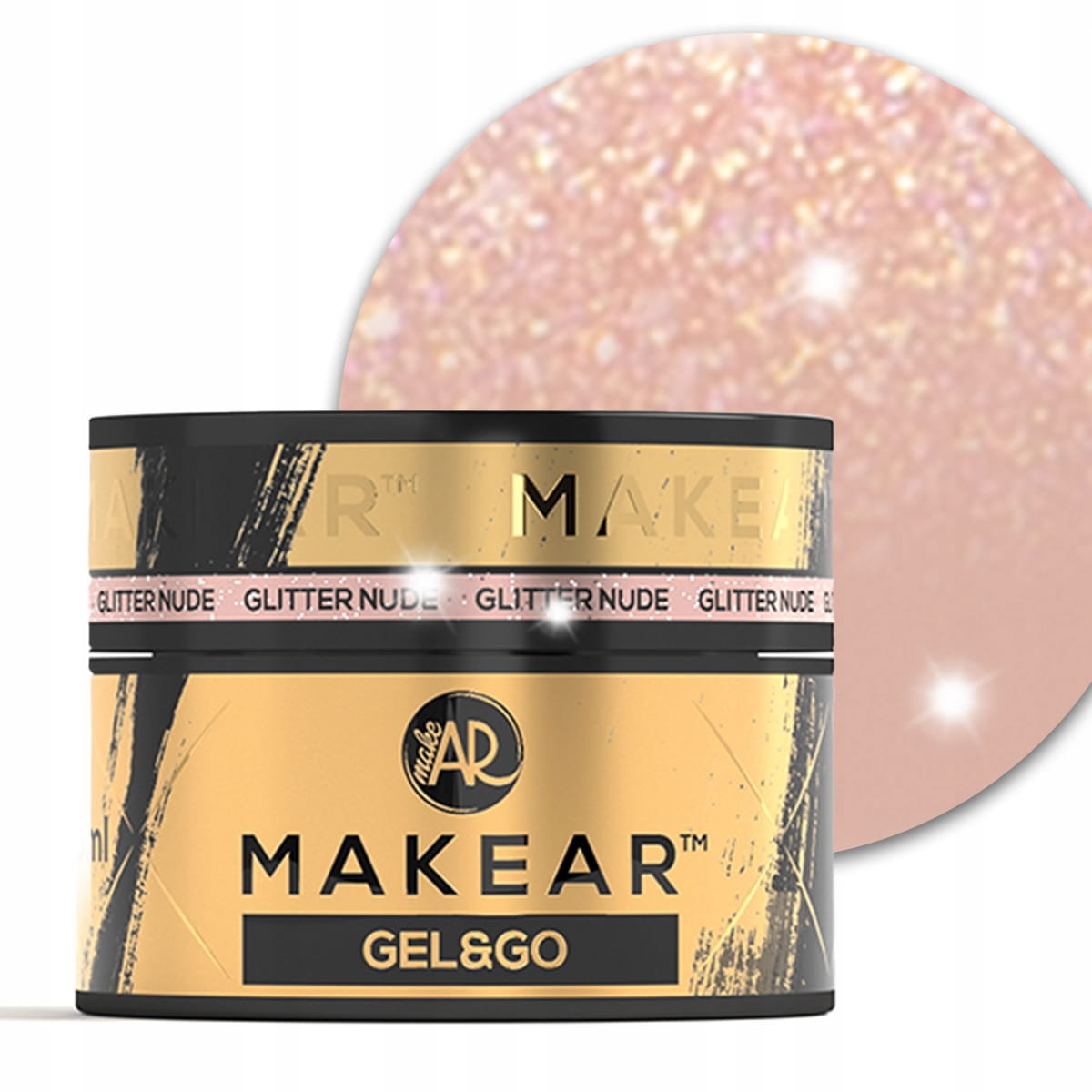 Makear Gel&Go, Budujący żel do paznokci, GG26 Glitter Nude, 50ml