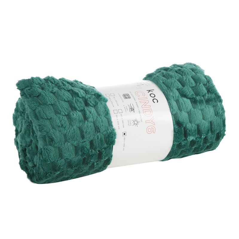 Koc narzuta z mikrofibry 170x210 d91 ciemnozielony Cindy 6