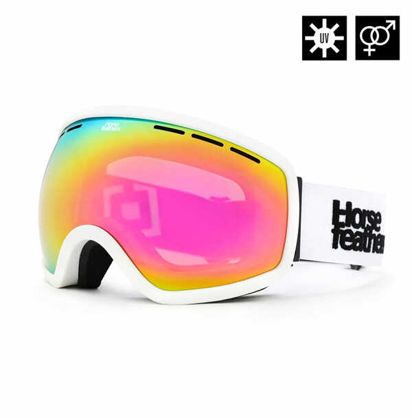 Horsefeathers KNOX white/mirror pink męskie okulary snowboardowe
