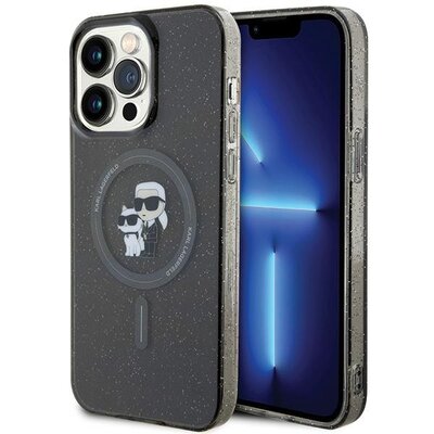 Karl Lagerfeld Etui Karl & Choupette Glitter Magsafe do iPhone 15 Pro Max 6,7 cala Czarny KLHMP15XHGKCNOK