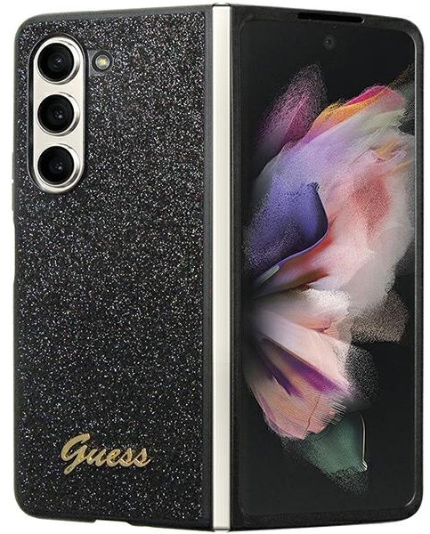 Zdjęcia - Etui GUESS GUHCZFD5HGGSHK F946 Z Fold5 czarny/black hardcase Glitter Script 