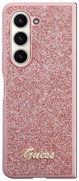 Etui plecki Guess Glitter Script do Samsung Galaxy Z Fold 5 Pink (3666339174002)
