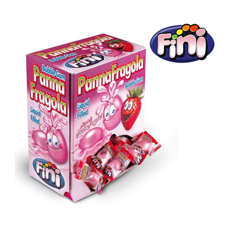 FINI PANNA FRAGOLA (200) GUMA DO ŻUCIA Z NADZIENIEM
