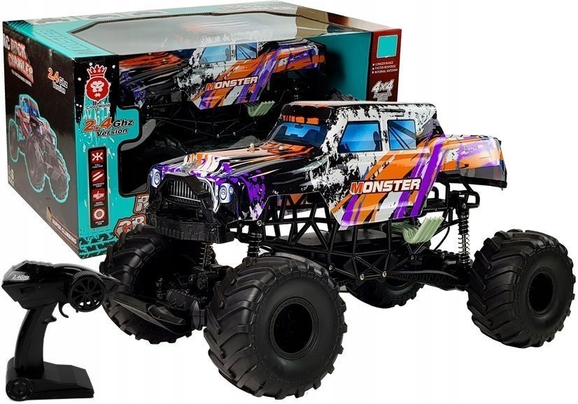 Ogromne Zdalnie Sterowane Auto Terenowe Samochód Rc Offroad 4X4 57Cm Pilot>