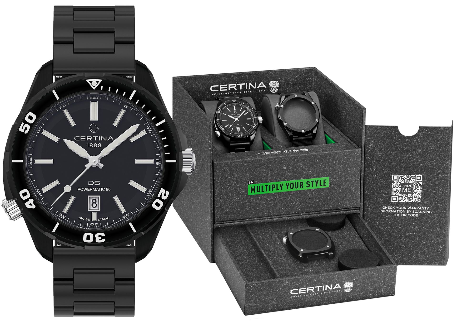 Фото - Наручний годинник Certina Zegarek  C041.407.39.051.00 DS+ Black Edition 43mm - Natychmiastowa 