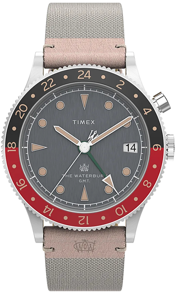 Zegarek Timex TW2V74100 Waterbury Traditional GMT 39mm Mixed Material Strap