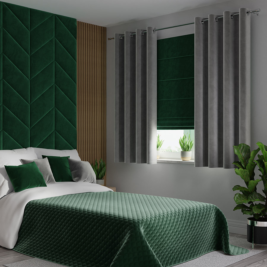 VELVI Zasłona gotowa na przelotkach, szerokość 140 x wysokość 160cm, kolor 006 ciemny szary; antracytowy VELVI0/ZGP/006/140160/1