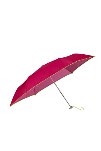 Samsonite Alu Drop S - 3-częściowy ręczny parasol płaski, 23 cm, różowy (Dark Pink/Grass Green), Różowy (Dark Pink/Grass Green), parasole
