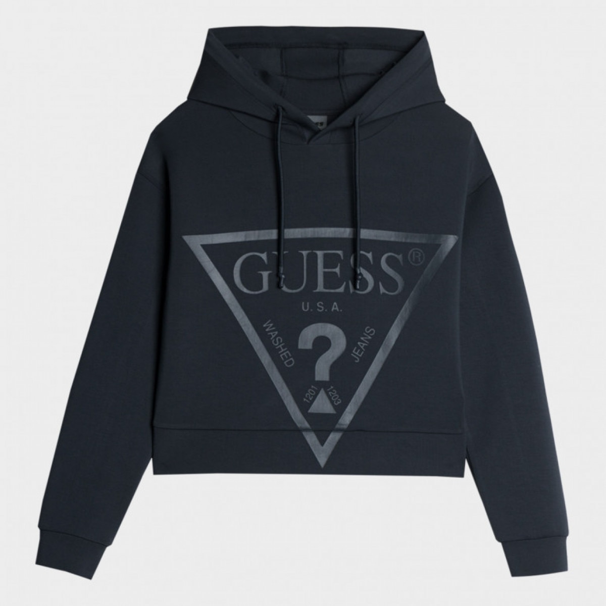 Damska bluza dresowa nierozpinana z kapturem Guess New Alisa Hooded - czarna - GUESS