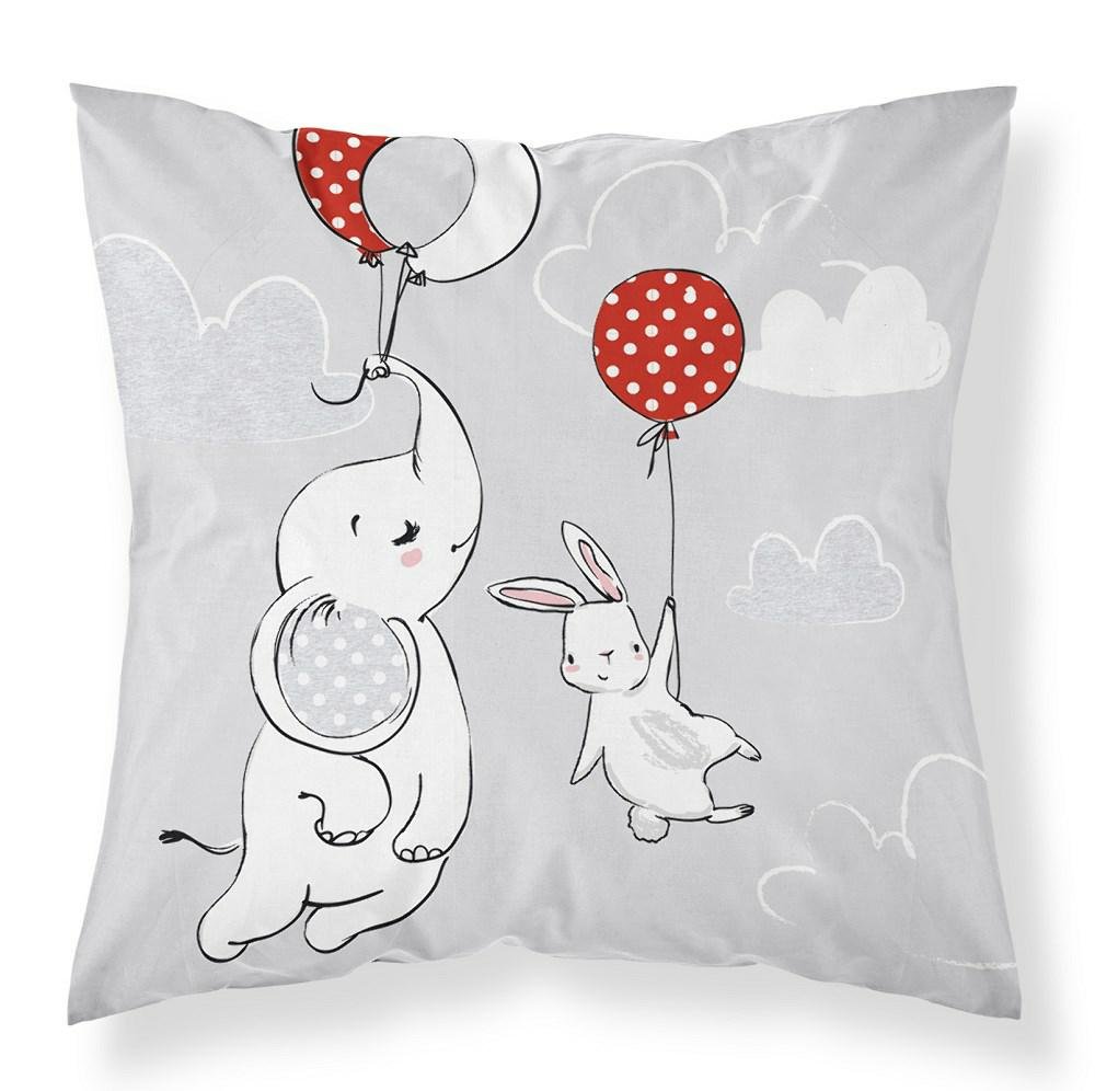 Poszewka bawełniana 40x40 Słonik balonik szara Mayamoo 20