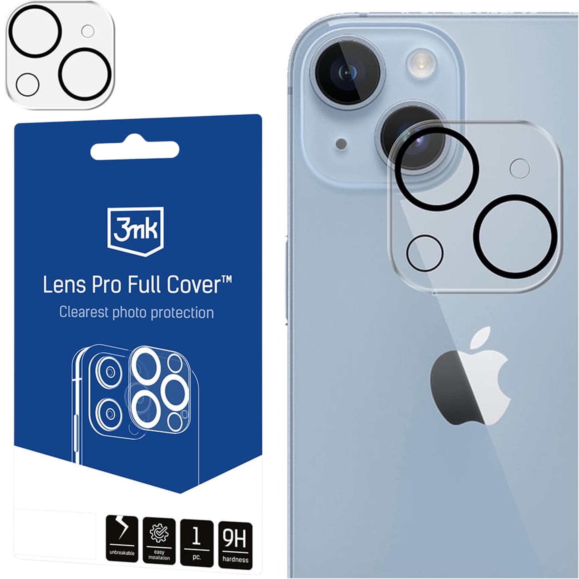 Szkło do iPhone 13 / 13 Mini osłona na aparat obiektyw 3mk Lens Pro Full Cover nakładka ochronna