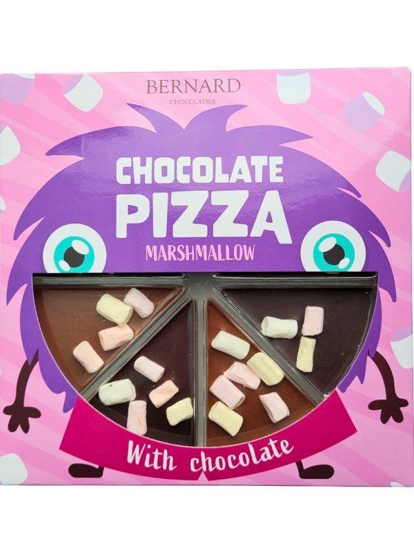 Pizza na Prezent z Czekolady Belgijskiej z Piankami Marshmallow Dzień Dziecka Urodziny Komunia Bernard 105G