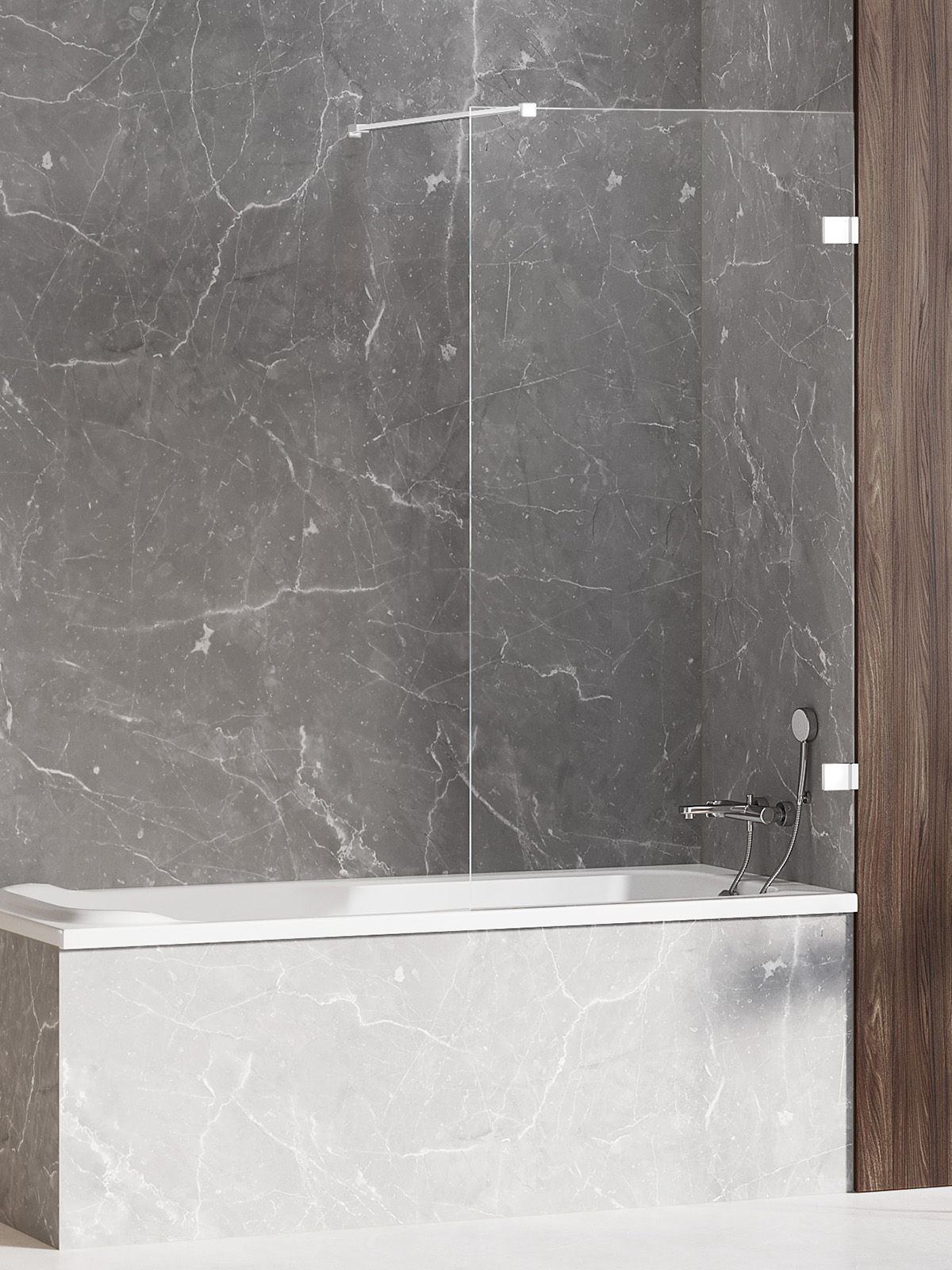 Parawan nawannowy New Trendy Avexa 100x150 cm 1-częściowy stały uniwersalny biały EXK-2965-WP